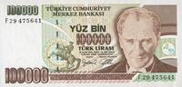 AUTRES BILLETS ETRANGERS Turquie. 100 000 lires 1970 -