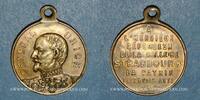 ALSACE Alsace. Strasbourg. Guerre de 1870 - Le général Uhrich. Médaille laiton avec avec son illet -