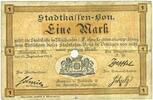 BILLETS DE NECESSITE FRANCAIS 1 mark Mulhouse (68). Ville. Billet Annulé par perforation -