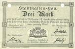 BILLETS DE NECESSITE FRANCAIS 3 mark Mulhouse (68). Ville. Billet Annulé par double perforation -