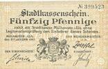 BILLETS DE NECESSITE FRANCAIS 50 pfennig Mulhouse (68). Ville. Billet Non annulé -