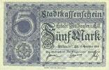 BILLETS DE NECESSITE FRANCAIS 5 mark Mulhouse (68). Ville. Billet Non annulé -