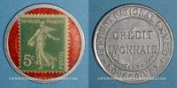 MONNAIES DE NECESSITE FRANCAISES 5 centimes Crédit Lyonnais. (vert/rouge) -