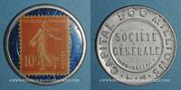 MONNAIES DE NECESSITE FRANCAISES 10 centimes Société Générale. (rouge/bleu) -
