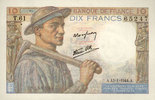 BILLETS DE LA BANQUE DE FRANCE 10 francs Banque de France. Billet. mineur, -