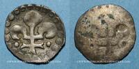 ALSACE Pfennig Strasbourg. Municipalité. au lis sur croix de Malte cantonnée de 2 globules (16-17e) -