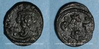 EMPIRE BYZANTIN follis Empire byzantin. Constant II (641-668). 1/2 . Carthage, 4e émission, 648-658. Surfrappé -