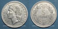 MONNAIES MODERNES FRANCAISES 5 francs 4e république (1947-1959). Lavrillier aluminium -