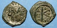 EMPIRE BYZANTIN follis Empire byzantin. Maurice Tibère (582-602). 1/2 . Thessalonique, 584-585 -