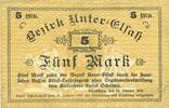 BILLETS DE NECESSITE FRANCAIS 5 mark Bas-Rhin (67). Bezirk Unter-Elsass. Billet. Strasbourg, -