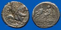 REPUBLIQUE ROMAINE Denier Rép. Rom. L. Calpurnius Piso Caesonius & Q. Servilius Caepio (100 AC). -