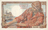 BILLETS DE LA BANQUE DE FRANCE 20 francs Banque de France. Billet. pêcheur, -