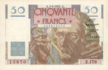 BILLETS DE LA BANQUE DE FRANCE 50 francs 7.6.1951 Banque de France. Billet.  Le Verrier, TTB à SUP