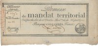 PROMESSES DE MANDATS TERRITORIAUX 500 francs Promesse de mandat territorial. . 28 ventôse an 4. Avec le mot série -