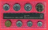 DDR Kursmünzensatz 1989 KMS 1 Pfennig bis 2 Mark und Token Prägen BU Coin Set plastic slightly broken