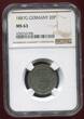 Kaiserreich 20 Pfennig 1887 G kleiner Adler NGC MS 63