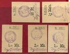 Liebstadt in Ostpreußen Notgeld 4 x 10 Pf, 4 x 1/2 Mark 5 stück 50 Pf - 3 Mark o.J. Wilczkowo heute, Polen interessanter komplettsatz I-
