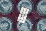 China Volksrepublik PRC 30 x 10 Yuan Panda 1 Unze 2011 Originalpalette in Folie - Original packaging - very rare BU with capsules
