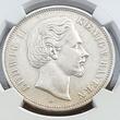 Kaiserreich Bayern, Bavaria 5 Mark Silber Kursmünze 1876 D König Ludwig II. NGC AU 50