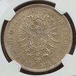 Kaiserreich Bayern, Bavaria 5 Mark Silber Kursmünze 1876 D König Ludwig II. NGC AU 50