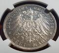 GERMANY Bavaria Bayern 3 Mark Silber 1913 D Otto Kursmünze Reverse minted from polished die NGC MS 61
