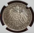 GERMANY Bavaria Bayern 3 Mark Silber 1913 D Otto Kursmünze Reverse minted from polished die NGC MS 61