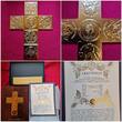 Niue / Polen 25 Dollars 2014 Jan Pawel II Wielki, Johannes Paul II. Saint Cross Kreuzform Mintage 115 unc gilt, box coa carton