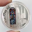 Cook Islands 10 Dollar Silbermünze 2013 Windows of Heaven - Notre-Dame Chartres Cathedral - Window of the Blue Virgin Prooflike with glass inlay, original packaging