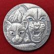 Niue Islands 1 Dollar Silber Unze 2015 Snow Leopard, Schneeleopard mit Swarovski Elementen - Serie: Wildlife Family Antique Finish with wooden box, coa & carton