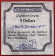 Northern Mariana Islands 5 Dollars 2004 Albert Einstein 1879-1955 Proof with capsule,certificate