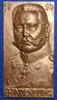 Deutsches Kaiserreich 1. Weltkrieg Bronze Guß Plakette mit Hängevorrichtung 1914 von Hindenburg as cast with hanger