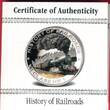 Liberia 5 Dollar Silbermünze mit Farbauflage 2011 HISTORY OF RAILROADS - VR Class HR 1 proof coa