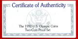 USA 1,50 Dollar United States Mint Two-Coin Proof Set - Olympia 1992 Proofset FB OVP
