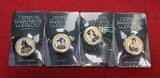 Niue Island 4 x 1 Dollar Farbmünzen 2011 Star Wars Millennium Falcon - Luke Skywalker, Darth Vader, R2-D2, Princess Leia BU colorated and gold plated with box