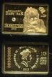 Niue Islands 5 Dollars Mini Münzbarren aus Gold mit Brilliant 2013 Baby Bar Orang Utan mit kleinem Diamanten Proof with box, slipcase and coa