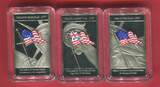 Mesa Grande, USA 3 x 1 Dollar Kupfer vernickelt Medaillen 2010 Flags of America - Commemorative Coin Set - Flaggen von Amerika BU with capsules, box, coa & carton