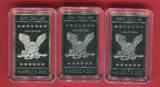 Mesa Grande, USA 3 x 1 Dollar Kupfer vernickelt Medaillen 2010 Flags of America - Commemorative Coin Set - Flaggen von Amerika BU with capsules, box, coa & carton