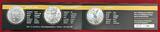 USA, Kanada & Mexiko 3 x 1 Unze Silber 2015 Nugget Edition - The Americas - mit echten Goldnuggets BU partly gilded with box, coa & carton