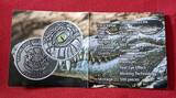 Burkina Faso 1000 Francs CFA Silbermünze 1 Unze Silber 2016 Crocodile Eye - Krokodil Auge Antique Finish with box, carton & coa