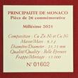 Monaco 2 Euro Gedenkmünze 2021 Hochzeit Albert Charlene 10. Hochzeitstag Wedding Anniversary 2011-2021 PP Proof with box, coa & carton
