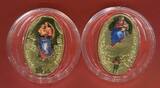 Republic of Fiji, Fidschi Inseln 2 x 10 Dollar ovale Silbermünzen - je 1 oz Silber 2012 Sistine Madonna di Foligno & Sistine Madonna - Raphael - Sixtinische Kapelle Proof with coa & box