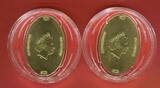 Republic of Fiji, Fidschi Inseln 2 x 10 Dollar ovale Silbermünzen - je 1 oz Silber 2012 Sistine Madonna di Foligno & Sistine Madonna - Raphael - Sixtinische Kapelle Proof with coa & box