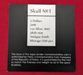 Republic of Palau 5 Dollar Silbermünze - Skulpturmünze 2016 Skull No. 1 - 3D Skelett Schädel Antique finish with box & coa