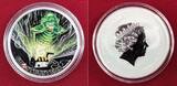 Tuvalu 1 Dollar Silbermünze - 1 oz Silver Coin 2017 Ghostbusters - Geisterjäger - Slimer Proof colorated with original packaging