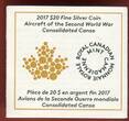 Kanada 20 Dollars Silbermünze 2017 Flugzeuge im 2. Weltkrieg - Consolidated Canso - Aircraft of the 2. WW proof in capsule, certificate, box, carton