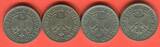 Deutschland BRD 4 x 2 Mark Kursmünzen 1951 Kompletter Jahrgang - Weintrauben & Ähren D,F,G,J vf-xf please see picture