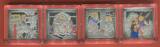 Armenien 4 x 1000 Dram - jeweils 1 oz Proof Silver Coins 2010 Armenian Miniatures - A Set of Commemorative Coins - Gospel Scenes Proof with pad printing with box & coa