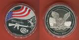 Mesa Grande, USA 2 Dollar Silbermünze - 1 oz Proof Fine Silver Coin 2010 Colt M16 Rifle Caliber 5,56 mm - zivile Bezeichnung AR-15 - Gewehr - Sturmgewehr Proof colorated with special shaped packaging