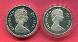 Fidschi Inseln Fiji 10 + 20 Dollar Silbermünzen 1978 Kaurischnecke & Schwarzstirnpapageiamadine proof in capsules