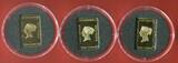 Ghana 3 x 5 Cedis Silbermünzen mit Farbdiamanten 2018 Seltene Briefmarken - Rare Stamps - Blue Mauritius, Red Mauritius & Penny Black Prooflike with box,carton & coa